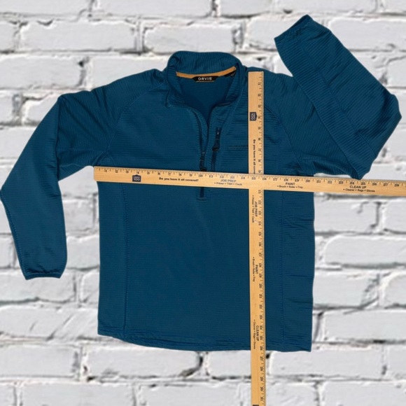 Orvis Men’s Quarter-Zip Pullover Blue Performance Sweater Size M - Picture 8 of 13